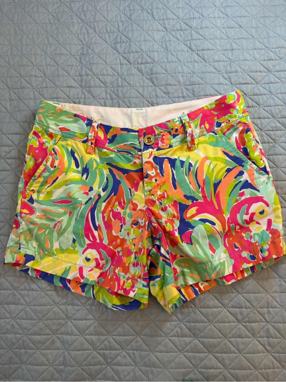 Lilly Pulitzer Bright Multicolor Floral Print Shorts - Pink, Green, Yellow